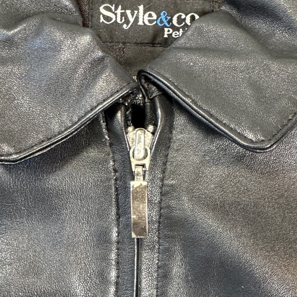 Style & Co. Women's Sleek Black Leather Jacket - Picture 5 of 9